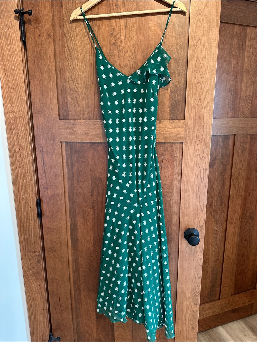 Realisation Par Silk Starlight Dress with Ruffle Shoulder